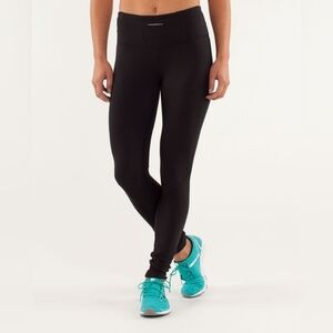 Lululemon Run: Runder Under Pant Black / Reversible To Heathered Coal